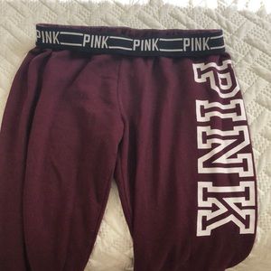 Pink Maroon Logo Sweatpants